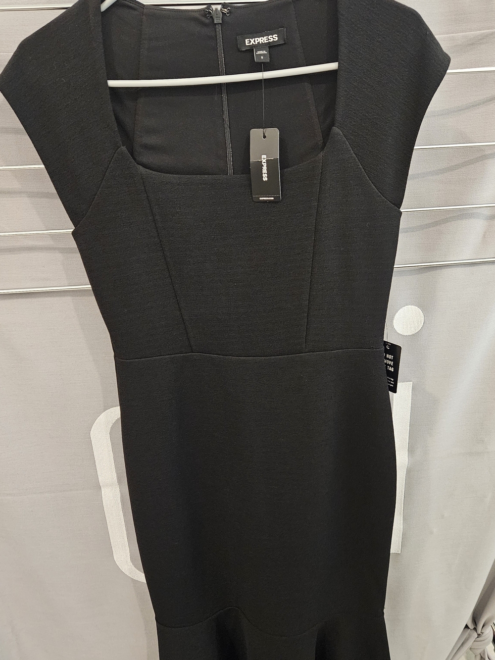 Express Black Midi Dress with Square Neck